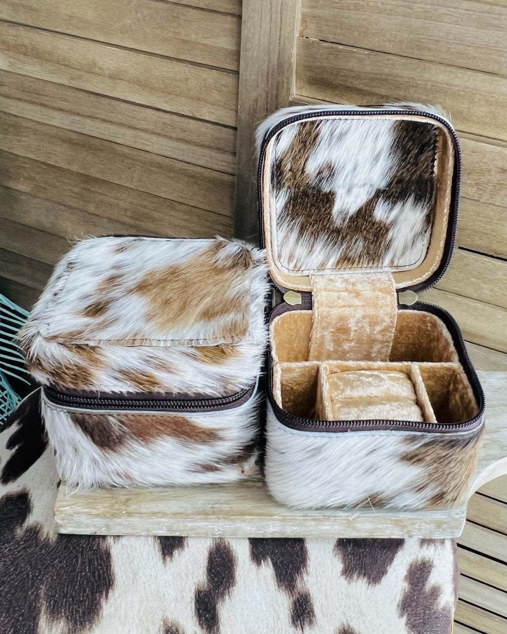 Mini Brown Hide Jewelry Case