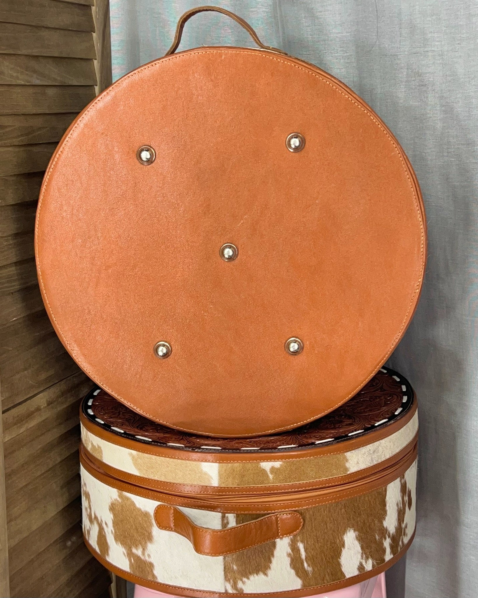 Xl Caramel Hide Hat Box