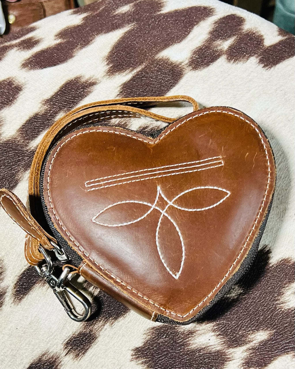 Heart Boot Stitch Coin Pouch