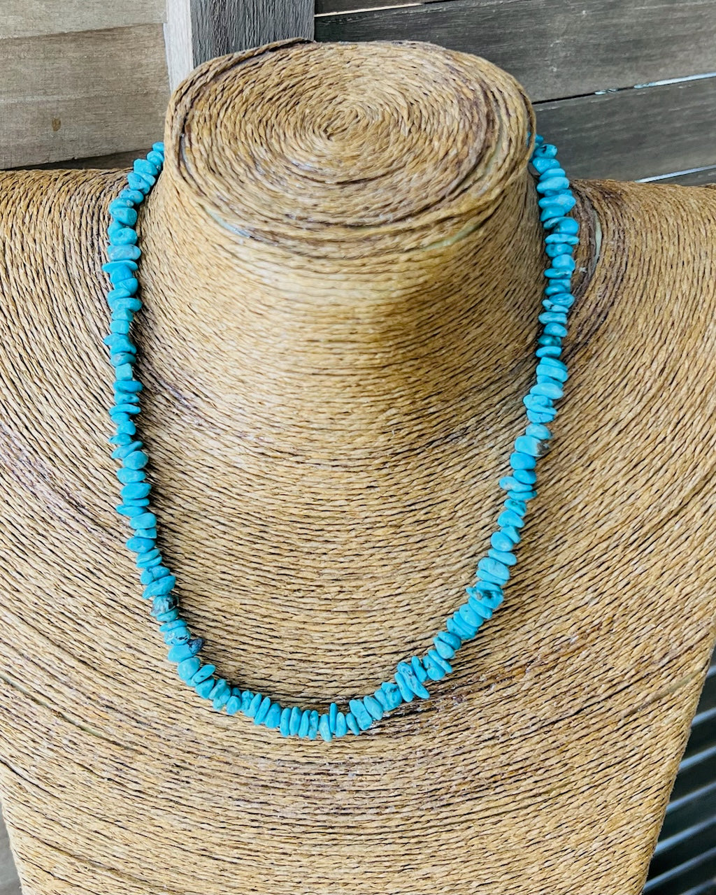 Genuine Turquoise Chip Necklace