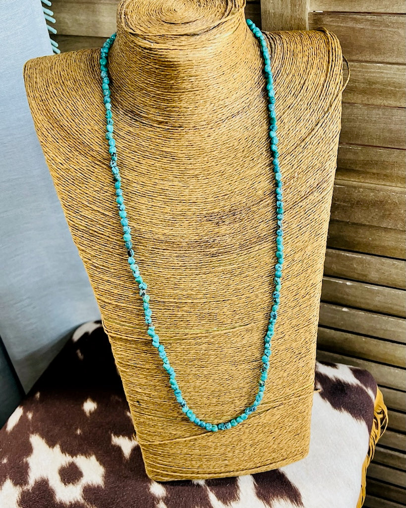 Genuine Turquoise Long Necklace