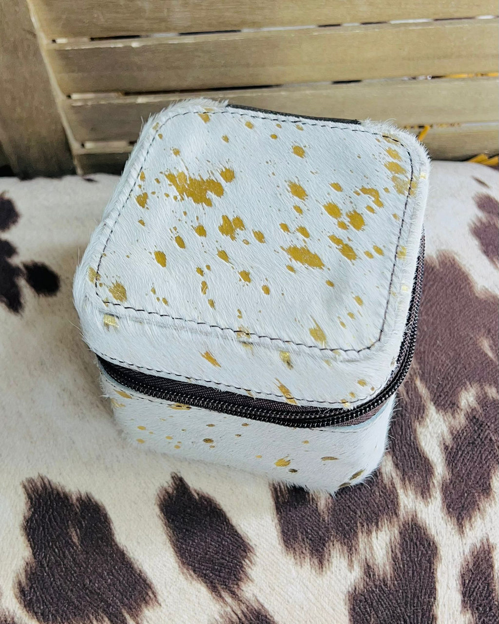 Mini Cowhide Foil Jewelry Box