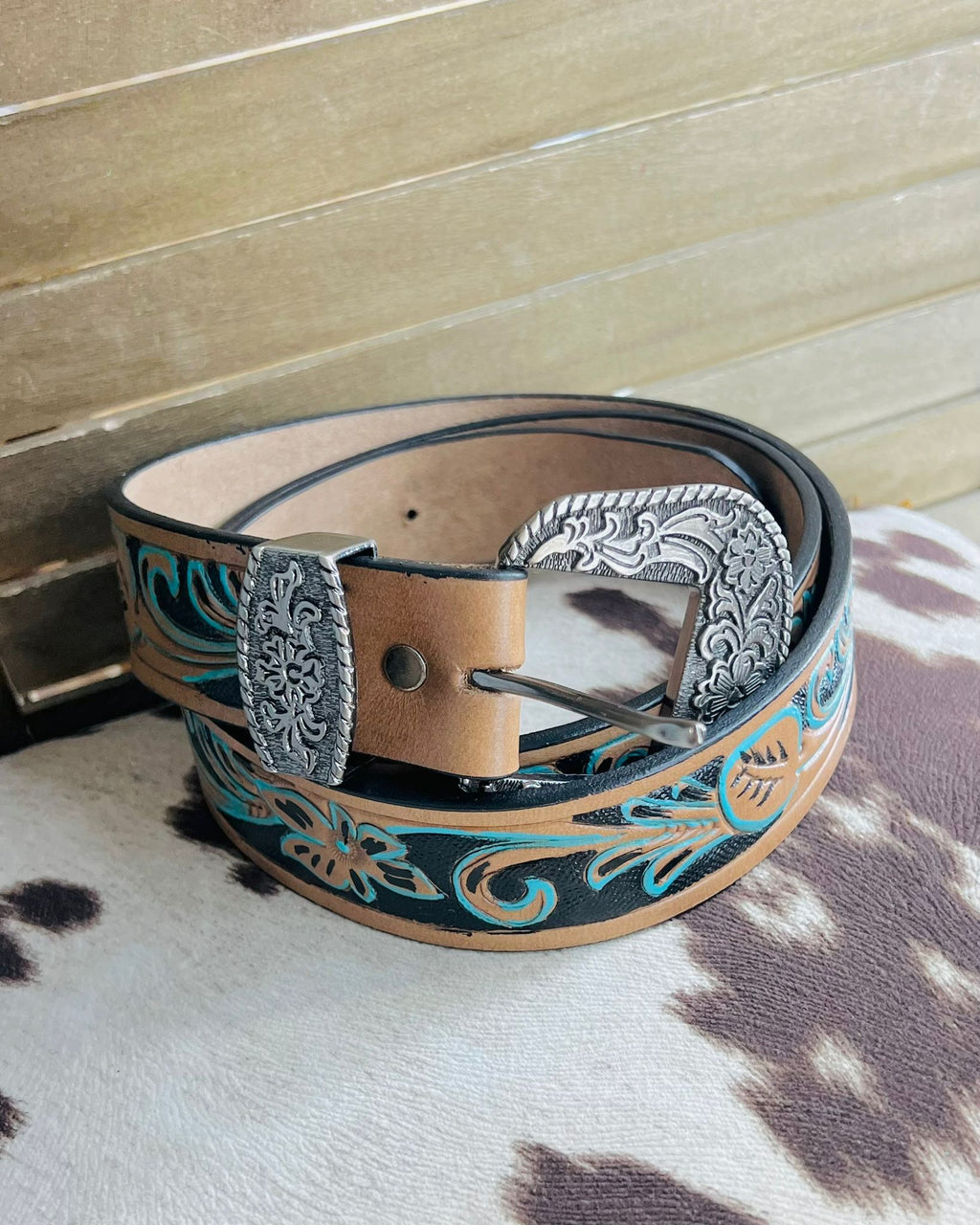 Tooled Leather Belt