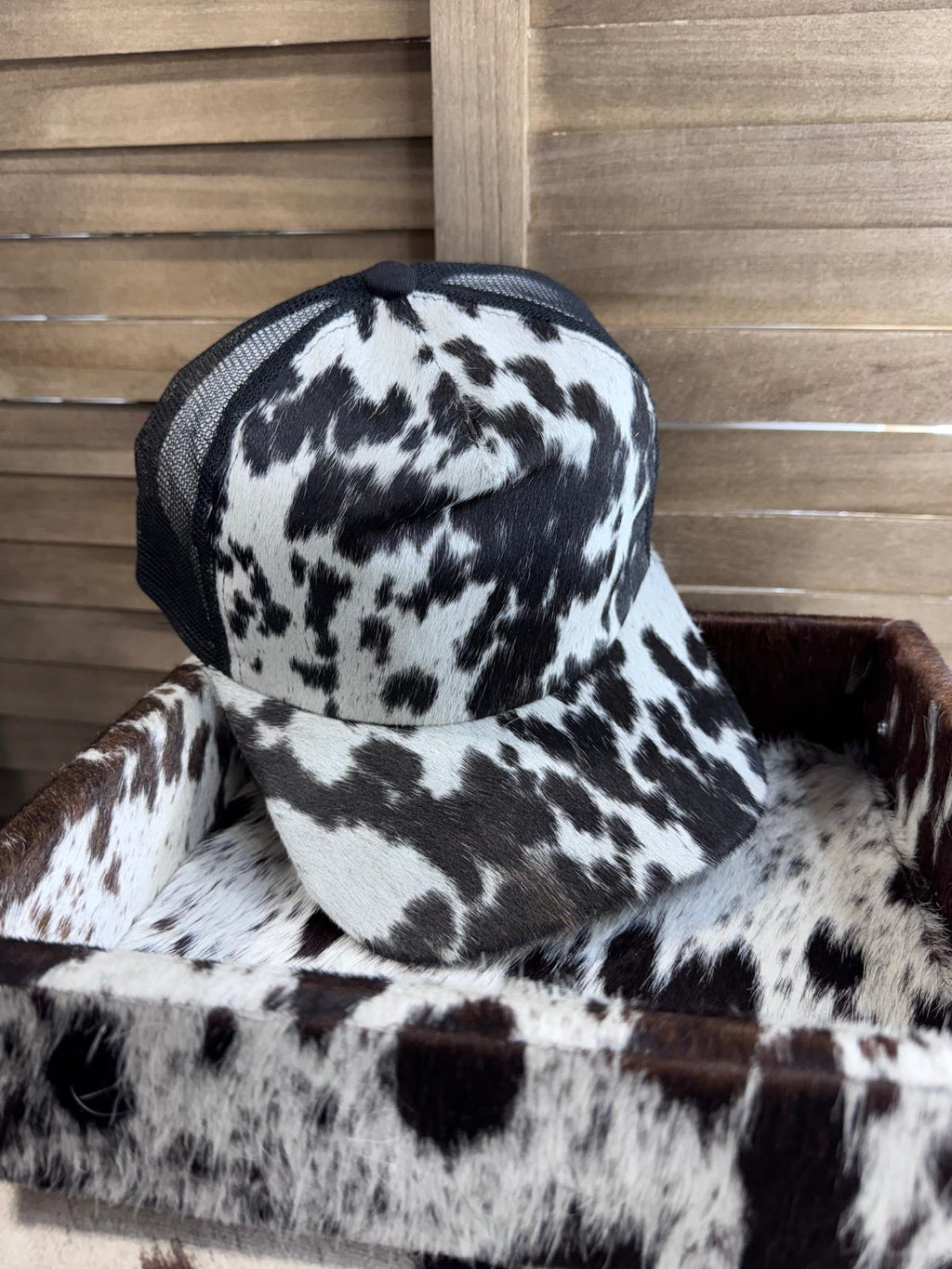 B- Cowhide Black Cap