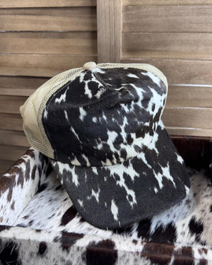 A-Beige Cowhide Cap