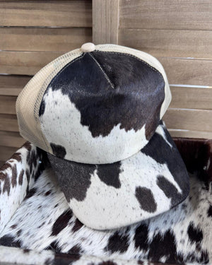 C-Beige Cowhide Cap