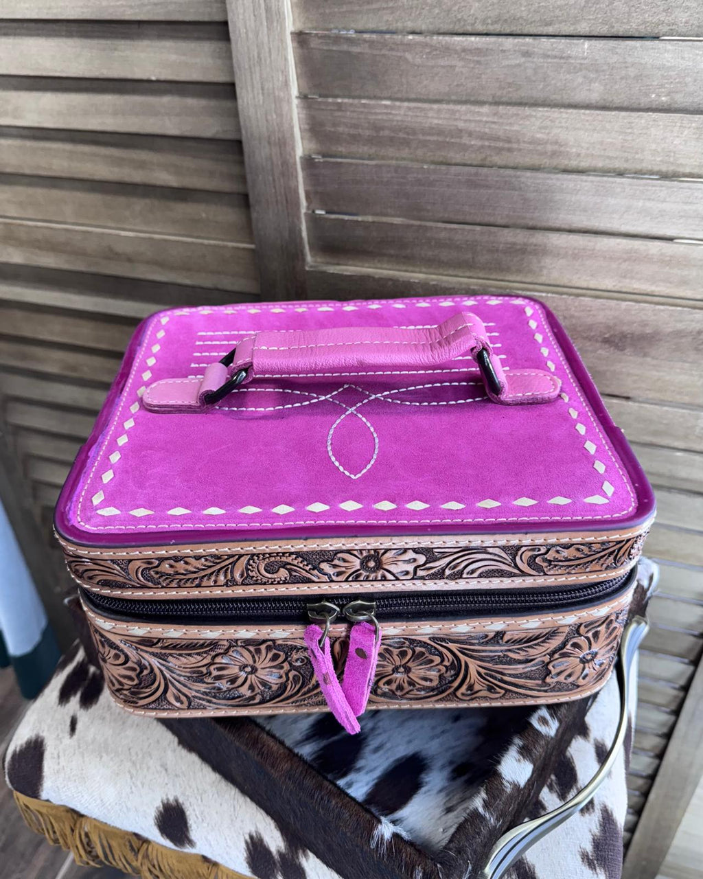 Pink Bootstitch Jewelry Box