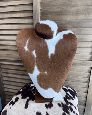 Brown Cowhide Necklace Stand