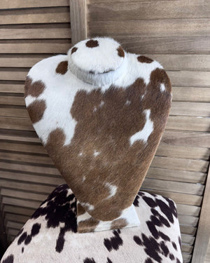 Brown & White Cowhide Necklace Stand