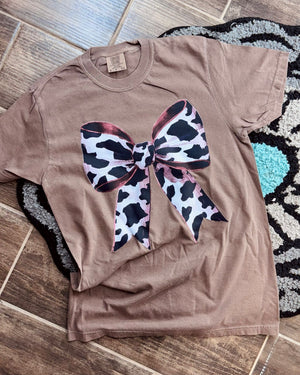 Cowprint Bow Tee