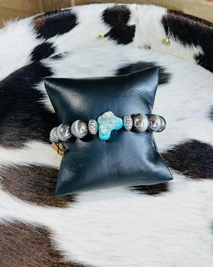 Fashion Turquoise Stone Pearl Bracelet