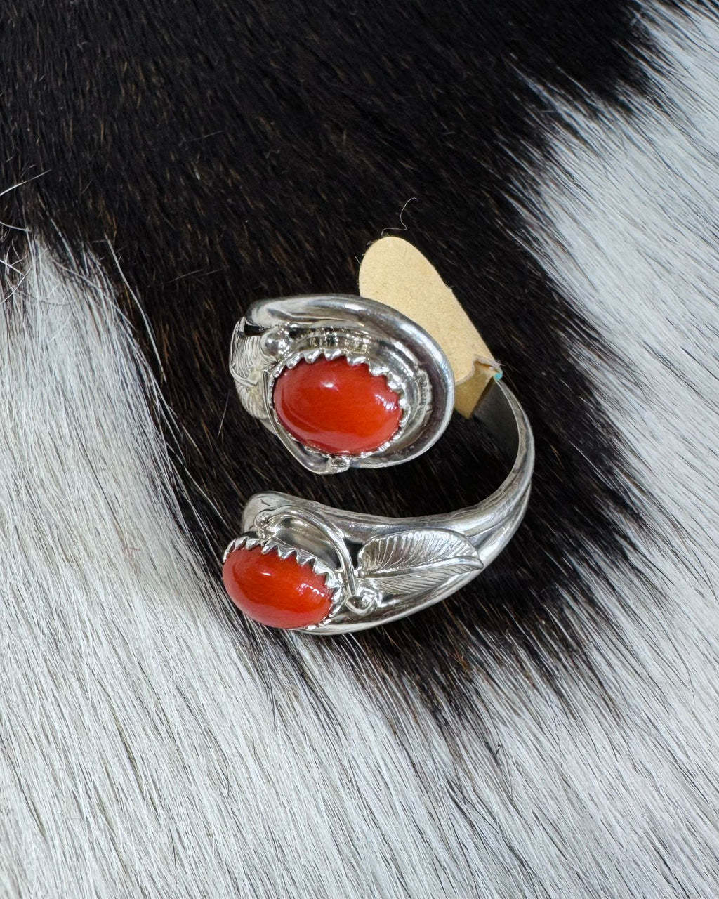 Native Adjustable Coral Stone Ring