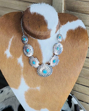 Western Concho Turquoise Necklace