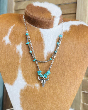 Longhorn Layered Chip Necklace