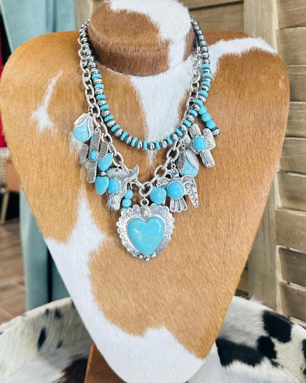 Western Layered Charm Necklace