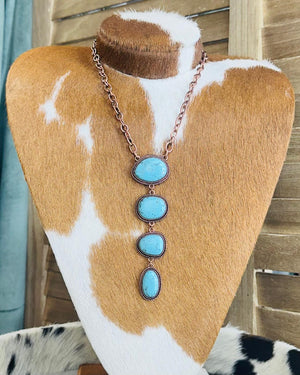 Copper Turquoise 4 Stone Necklace