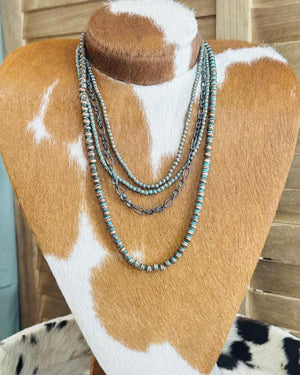 Patina Layered Pearl Necklace