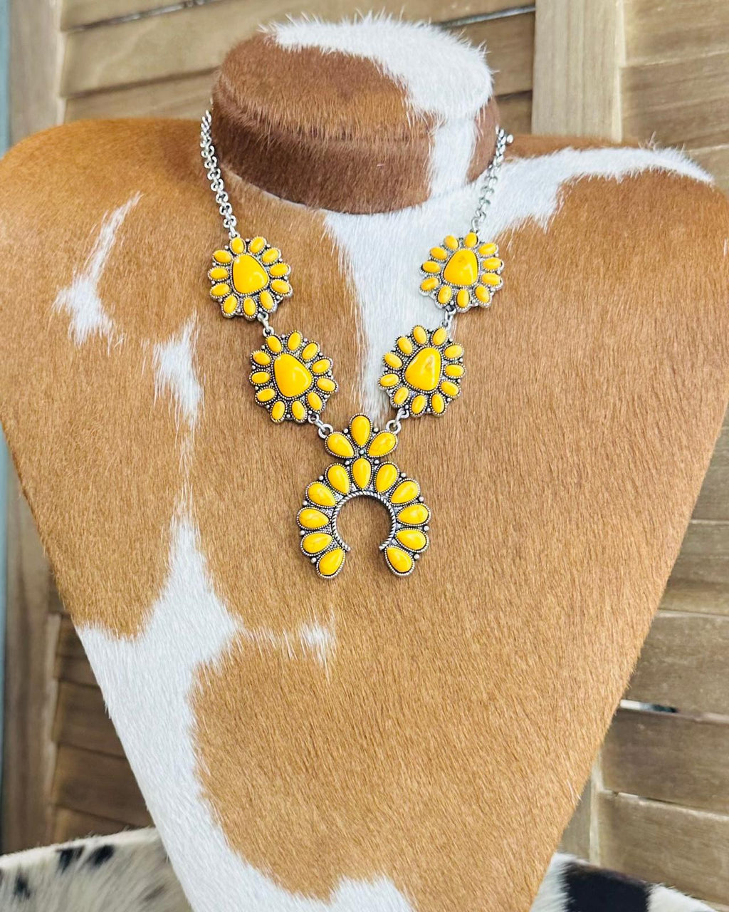 Yellow Squash Blossom Necklace