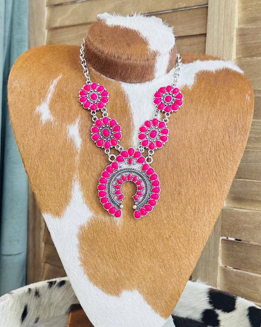 Pink Squash Blossom Necklace