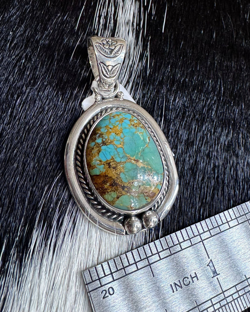 Small Turquoise W/ Brown Matrix Pendant