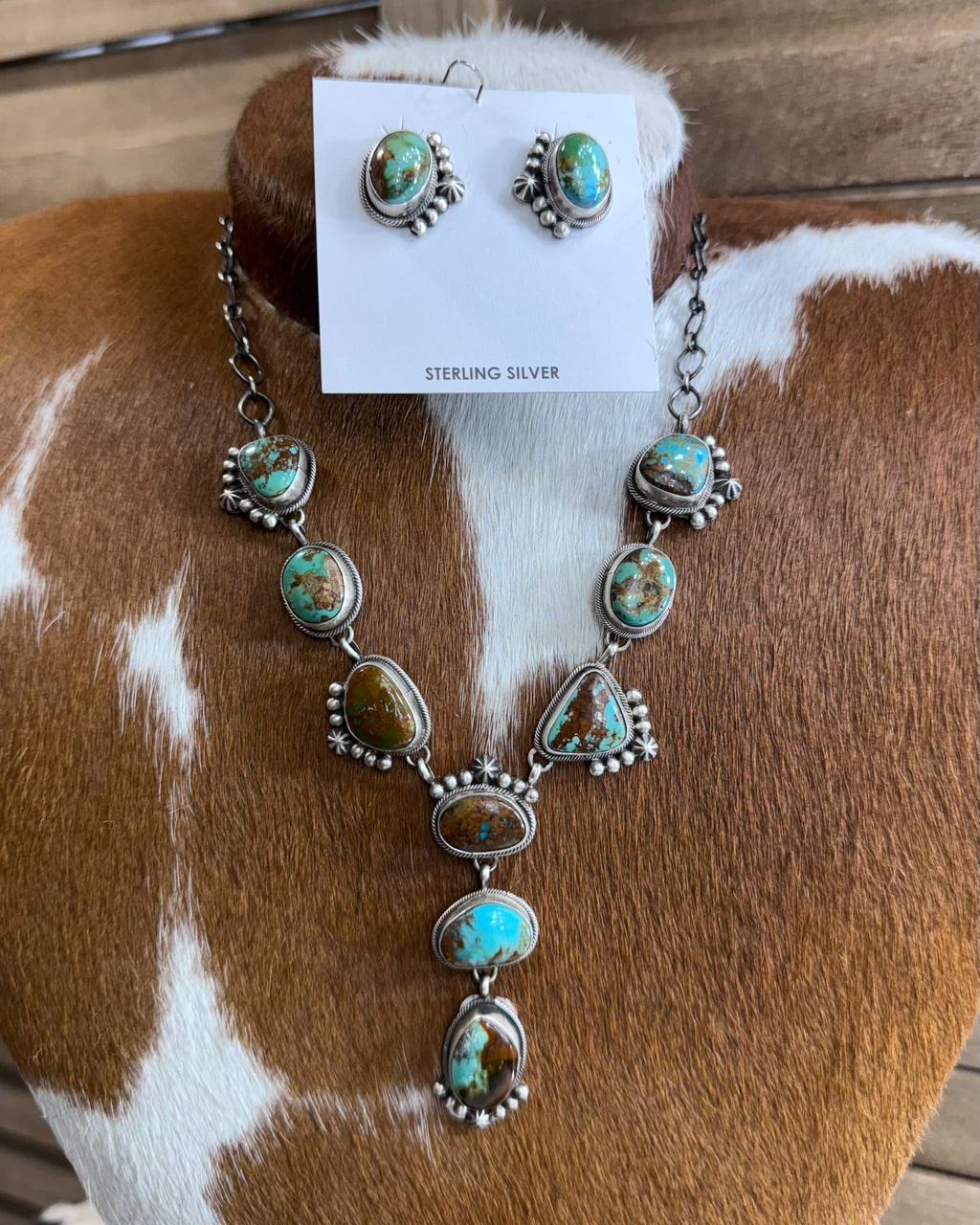 Lorenzo Juan Navajo Kingman Turquoise Necklace Set