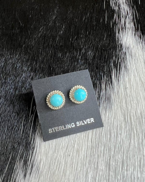 Turquoise Mini Circle Studs