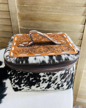 Cowhide Spotted Makeup Case