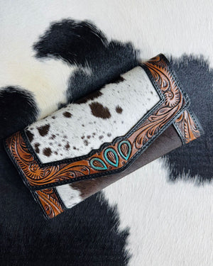 Tooled Leather 3 Leaf Wallet