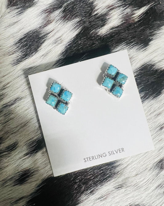 Turquoise Diamond Studs *Hada Non Native