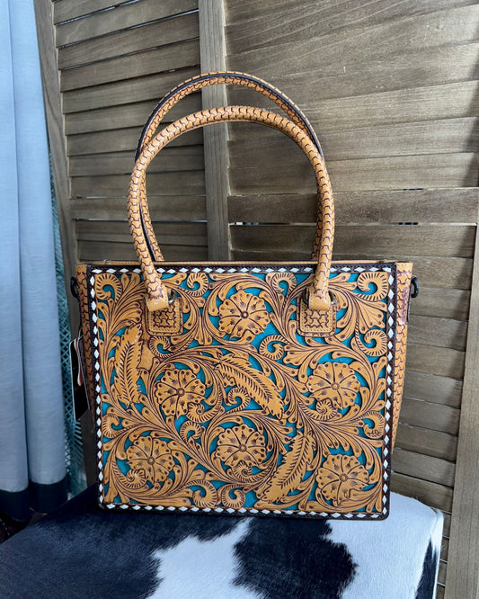 All Tooled W/ Turquoise Tote