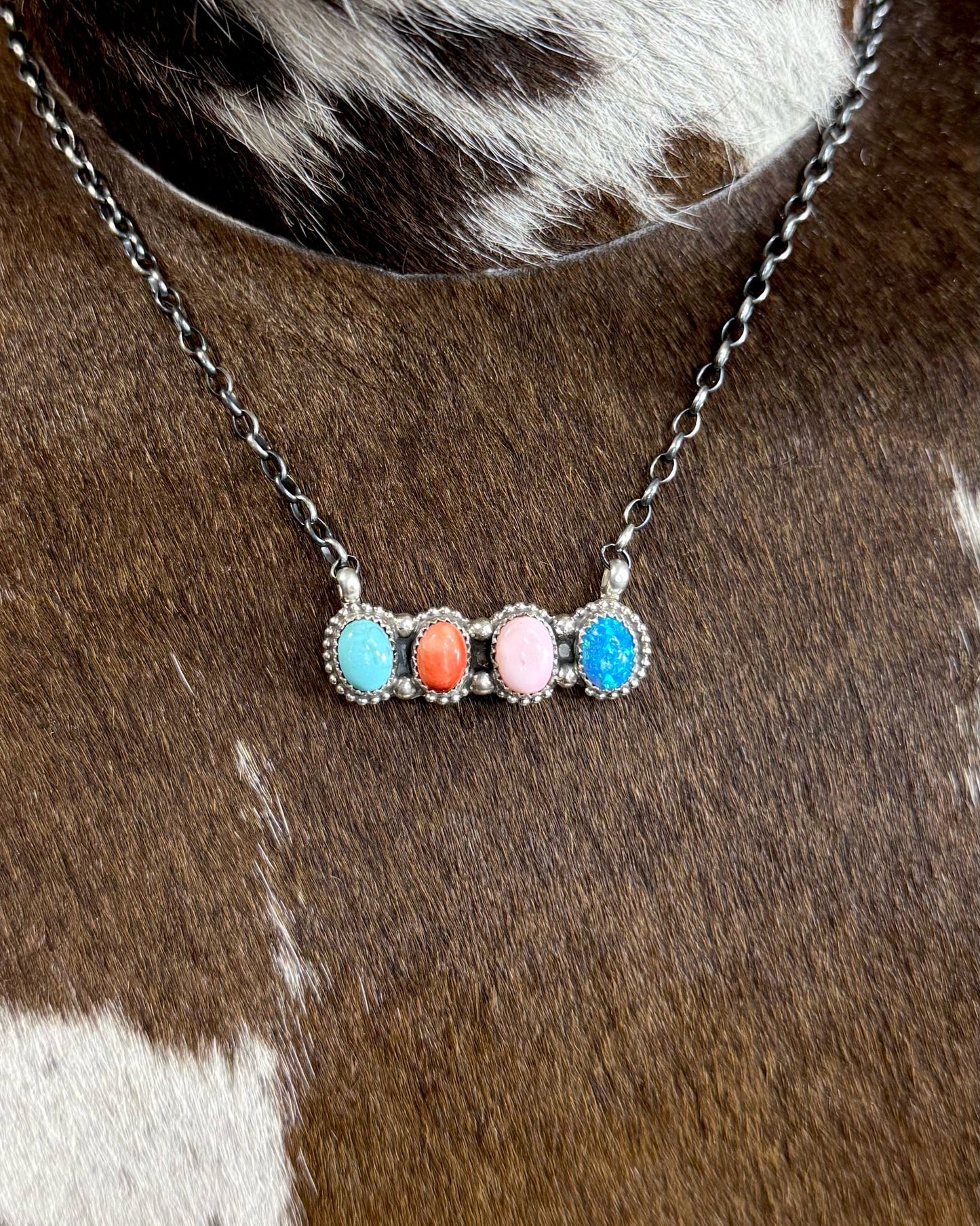 Sheila Becenti Multi 4 Stone Necklace *Native