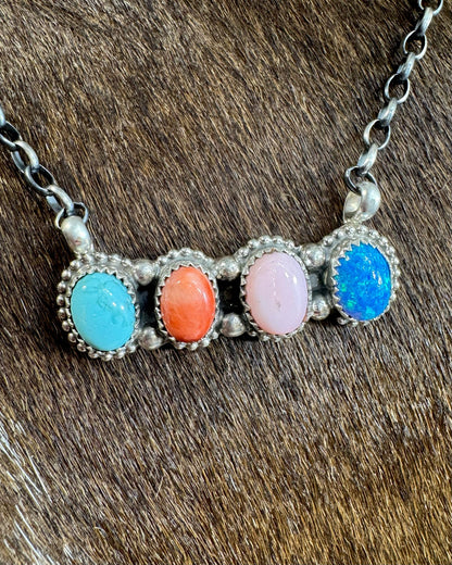 Sheila Becenti Multi 4 Stone Necklace *Native