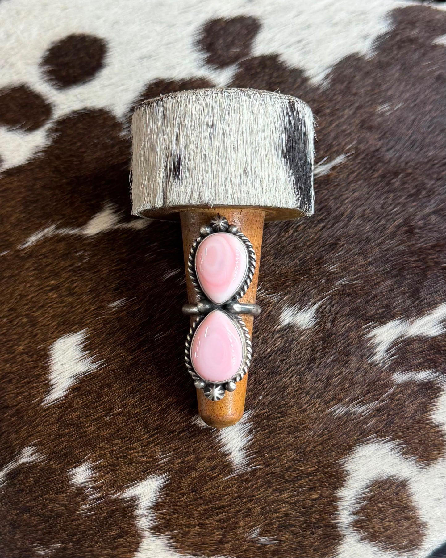 Pink Conch Double Stone Ring *Native