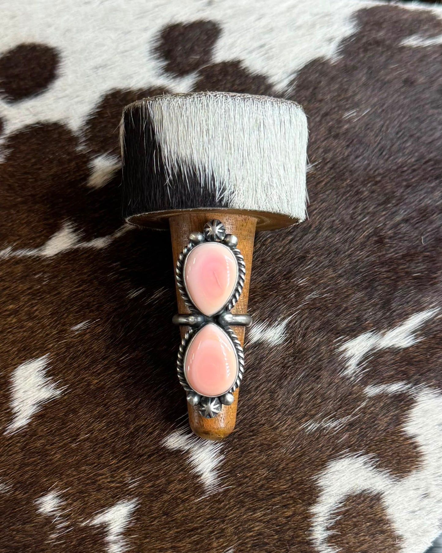 Pink Conch Double Stone Ring *Native