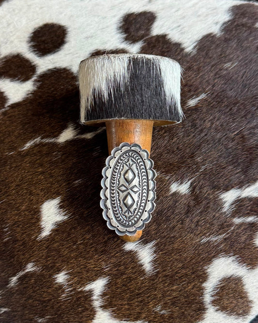 Sterling Diamond Pattern Oval Ring * Native