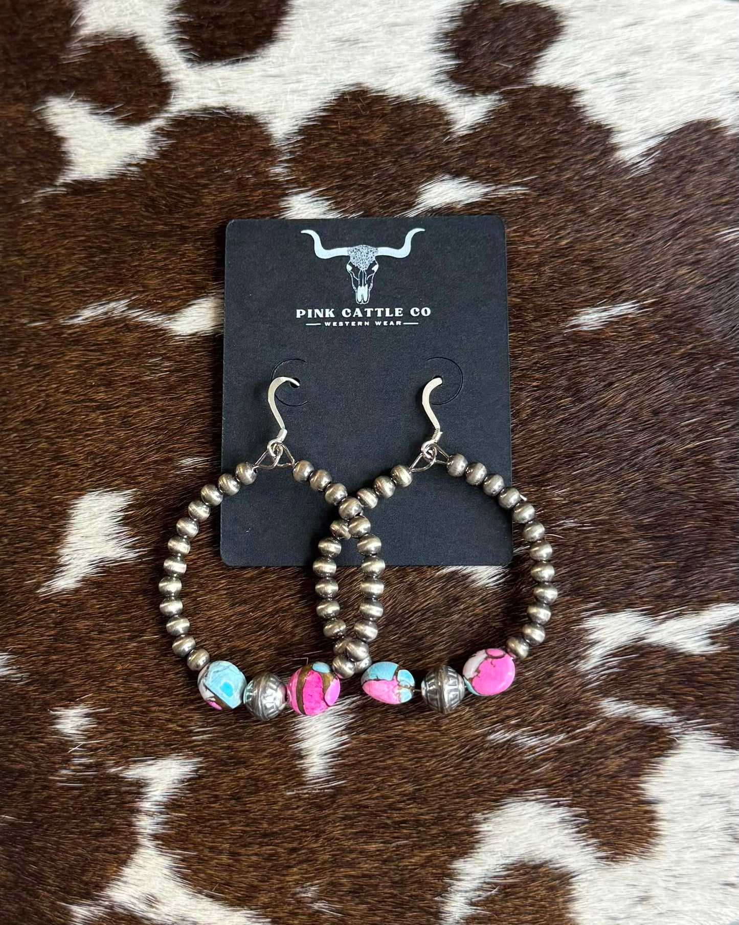 Cotton Candy Pearl Hoop