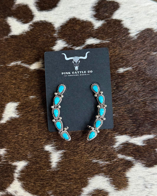 Turquoise Crawler Earrings * Native