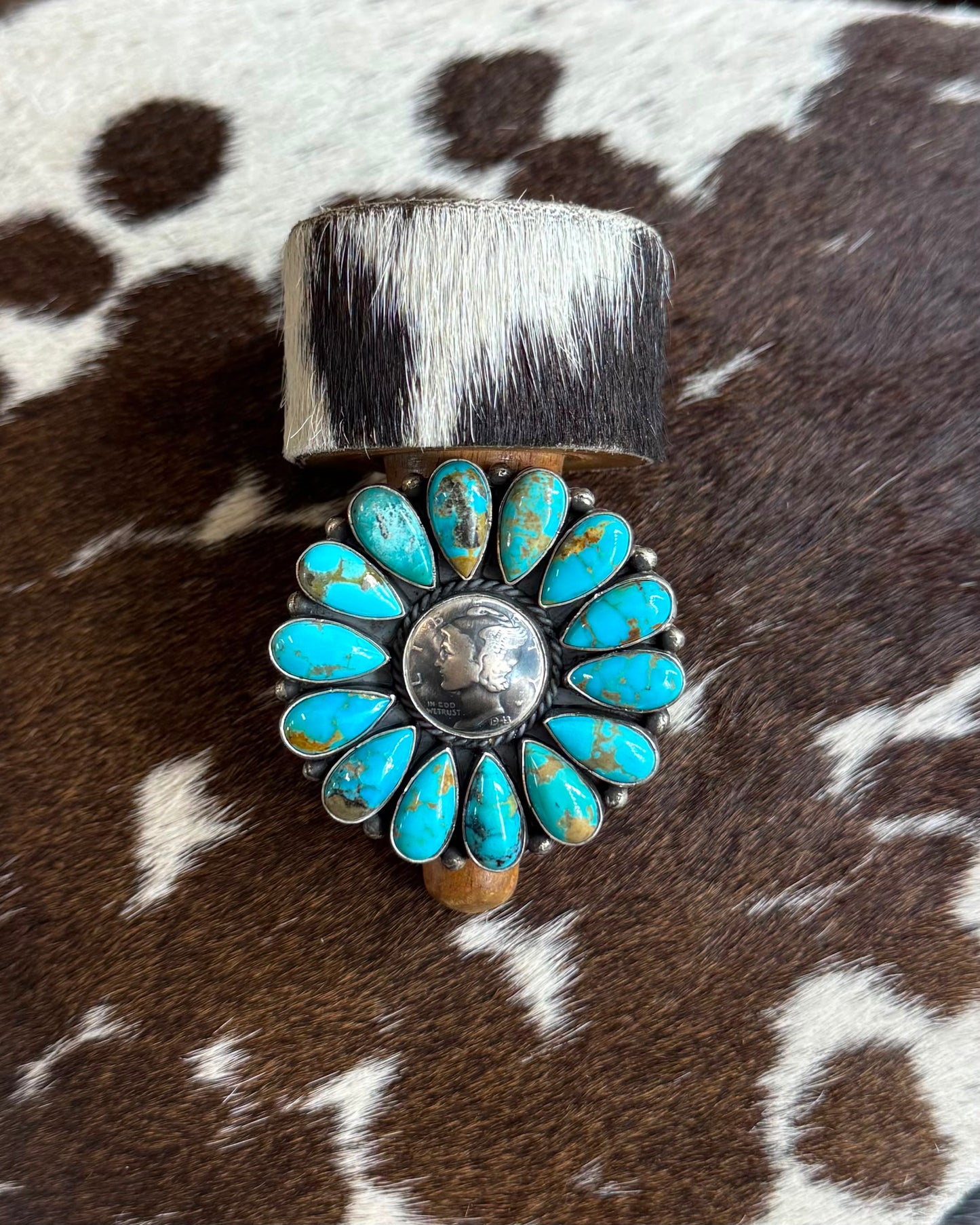 Turquoise 1943 Liberty Coin Cluster Ring *Native