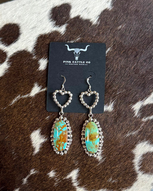 Heart Oval Dangle Earrings *Native