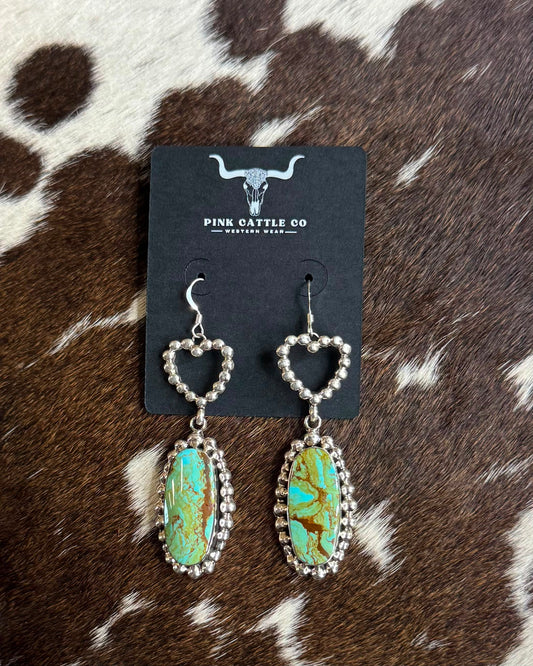 Heart Oval Dangle Earrings *Native