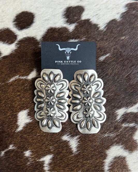 Sterling Pattern Statburst Earrings *Native