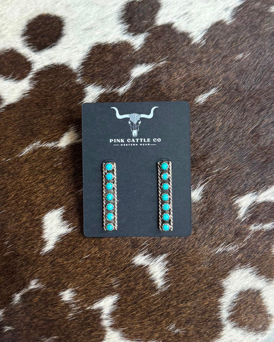 7 Stone Long Bar Earrings *Native