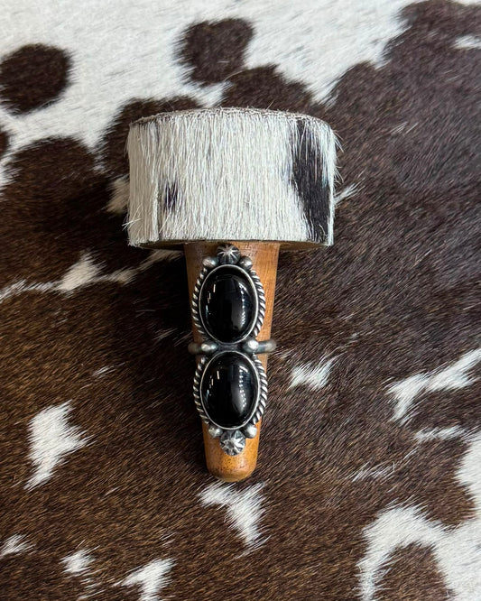 Black Onyx Double Stone Ring *Native