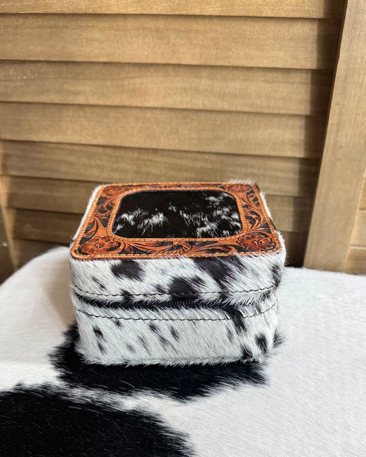 Cowhide Travel Jewelry Box