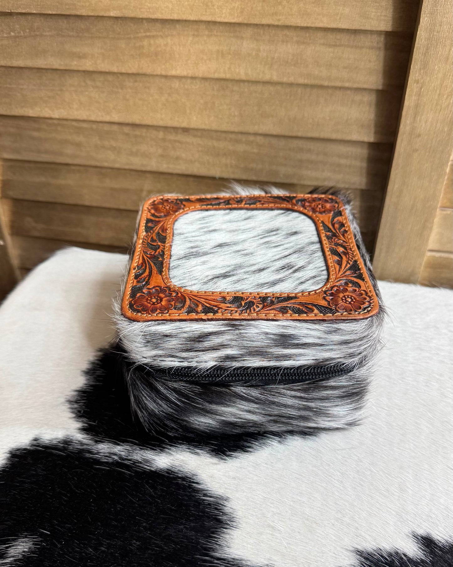 Cowhide Travel Jewelry Box