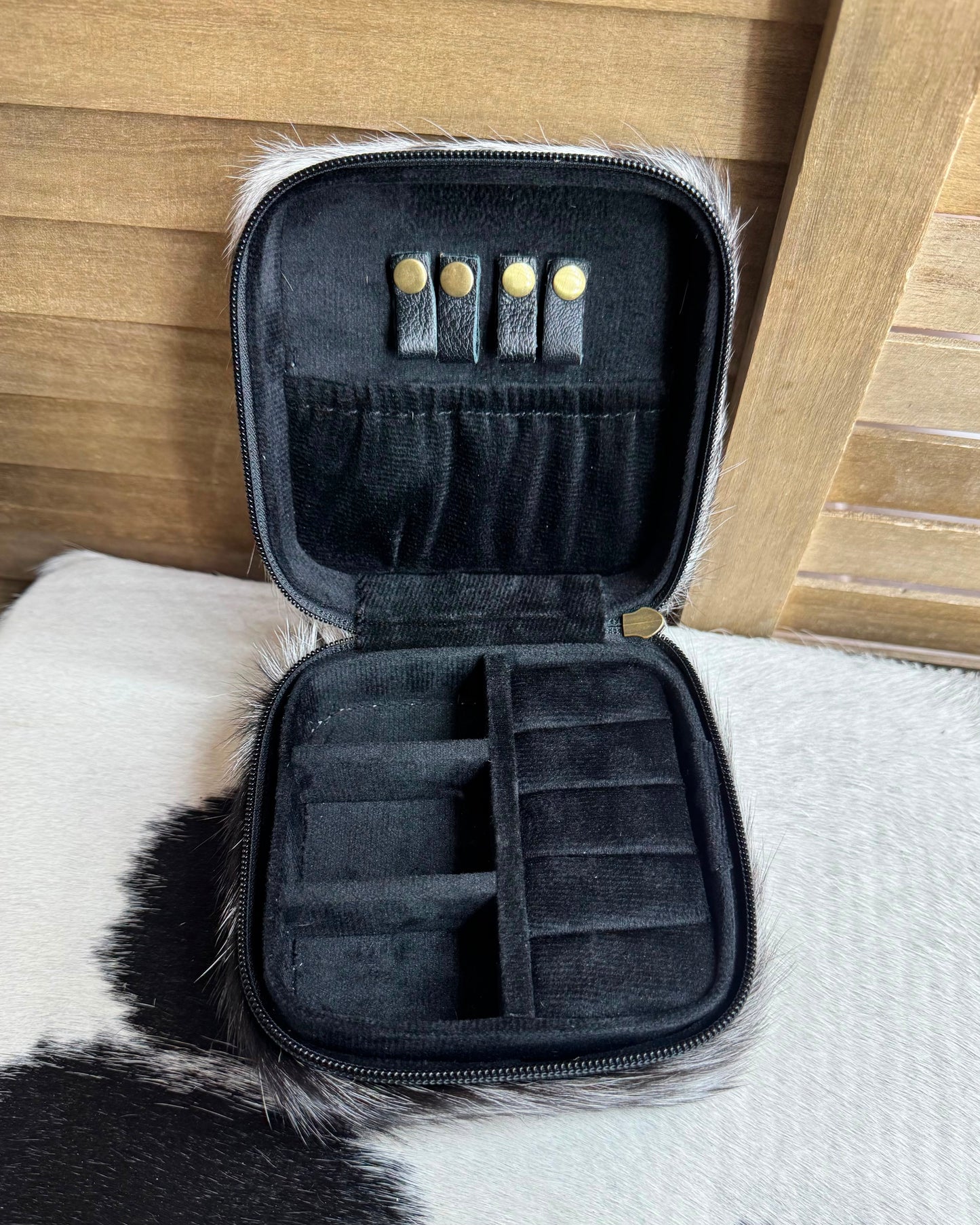 Cowhide Travel Jewelry Box