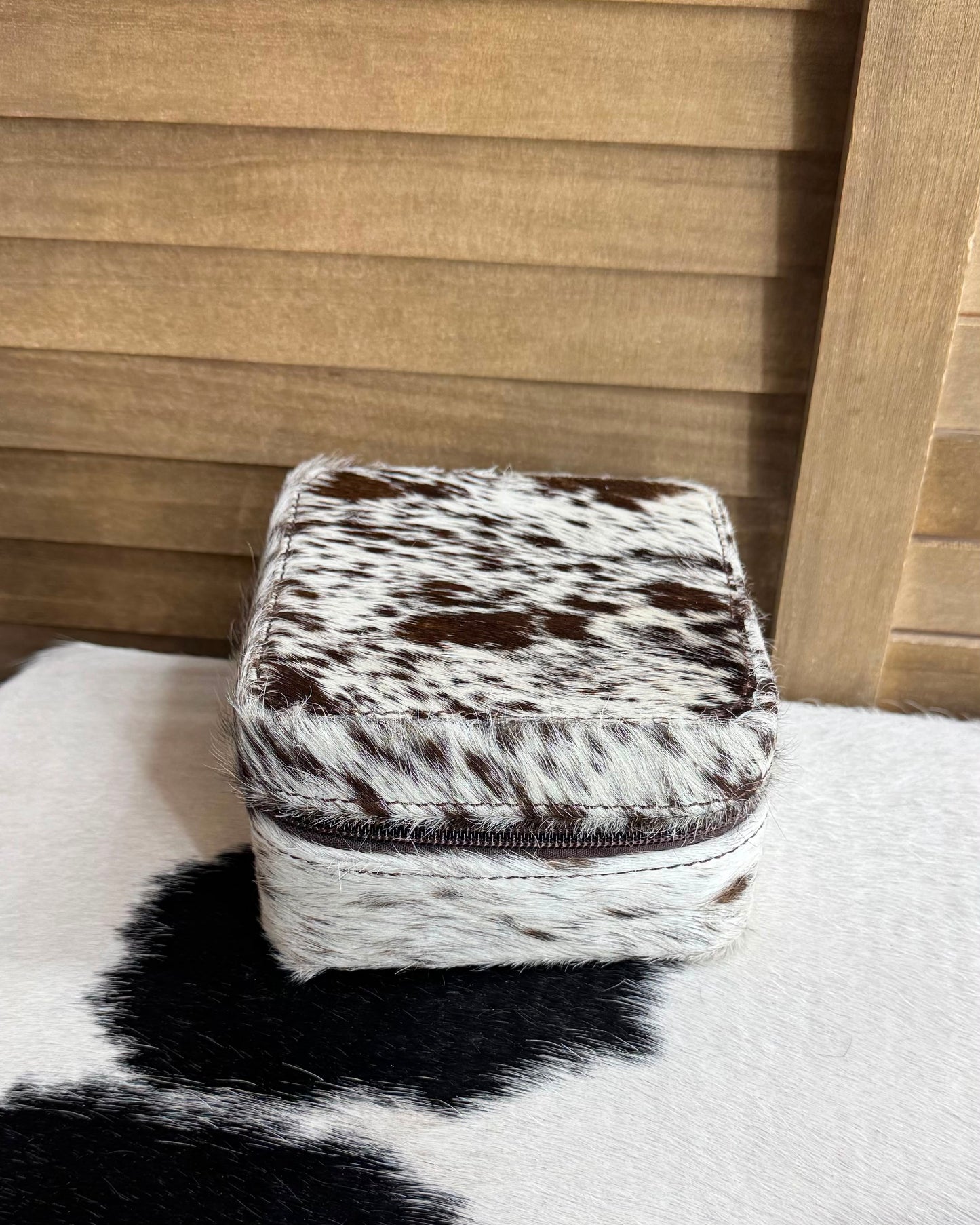 Cowhide Travel Jewelry Box