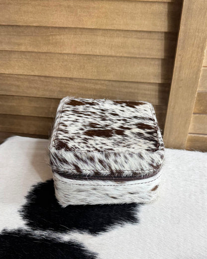 Cowhide Travel Jewelry Box