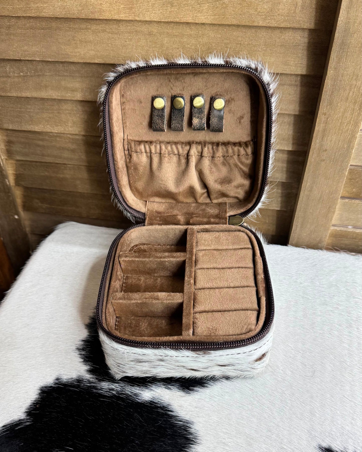 Cowhide Travel Jewelry Box