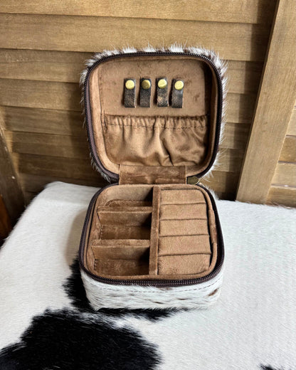Cowhide Travel Jewelry Box